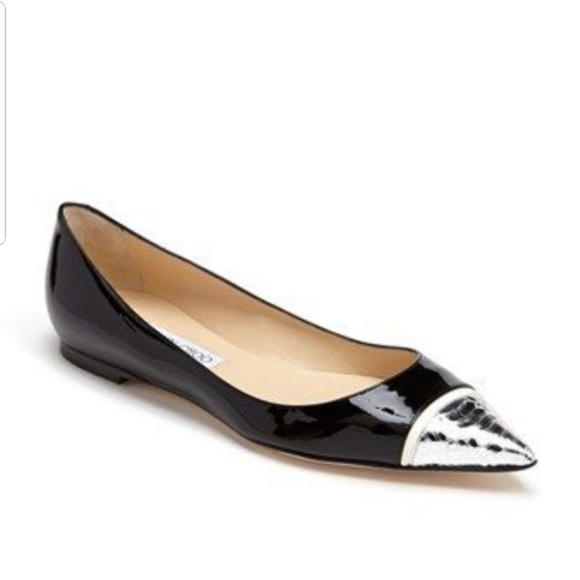 Jimmy Choo Alfonso flat silver snake pointed toe - Picture 2 of 6